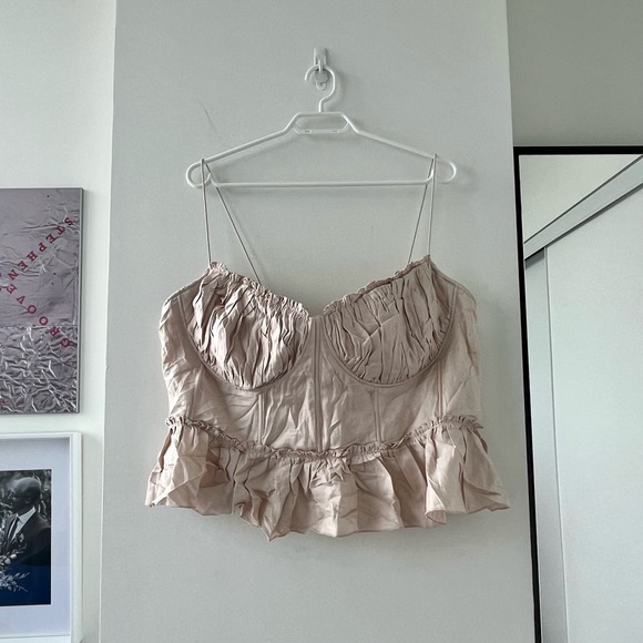 Brock Collection x H&M Linen-blend Corset-style Top - Picture 3 of 7